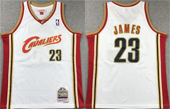 Youth Cleveland Cavaliers #23 LeBron James White Stitched Jersey